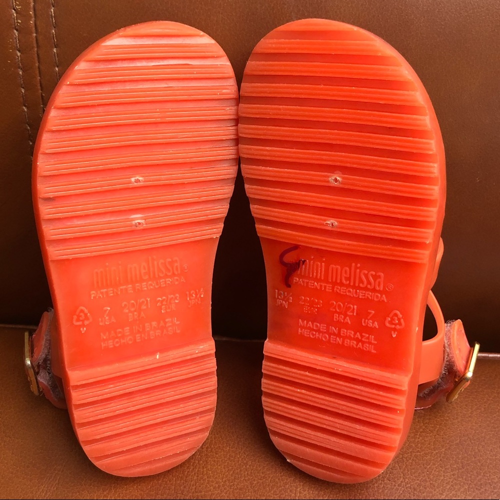 Mini Melissa Orange Sandals - Picture 4 of 6
